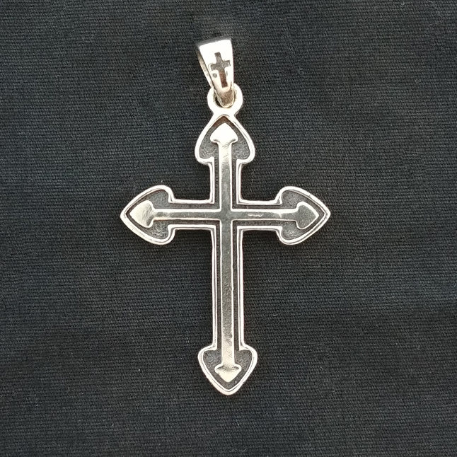 Silver Spades Cross Pendant